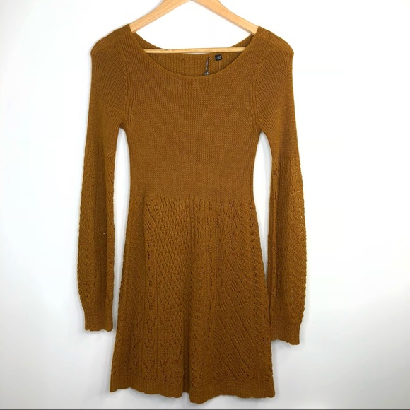 mustard knit dress